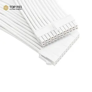 Tissage haute densité 18AWG alimentation câble unique 30cm Mod Extension fil à manchon tout blanc PSU cordon étendu ATX 24Pin