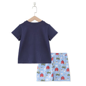 طقم ملابس أطفال مطرز بأسلوب عصري من Puresun، ملابس أطفال مخصصة مطرزة، أطقم ملابس قطنية للأولاد - Product Image 4