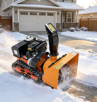 Souffleuse à neige télécommandée à chenilles, alimentée à l'essence, largeur de déblaiement 62 cm, 230 kg, garantie 1 an pour routes municipales et cours