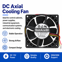 Ventilateurs axiaux à double roulement à billes Sanyo 12V DC 1.10A 13.2W 80x80x38mm 8038 3 fils à haut débit d'air 9G0812G1D01 pour refroidissement d'onduleur