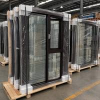 Ventana Abatible de Aluminio con Rotura de Puente Térmico HUACAI Serie 120, Triple Acristalamiento, Impermeable y Resistente al Viento para Proyectos de Edificios Comerciales