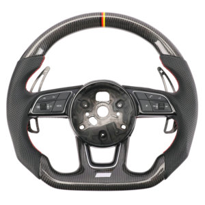 Volante de Fibra de Carbono Forjado para Audi <span class=keywords><strong>A1</strong></span> A3 A4 A5 A6 A7 C6 C7 S3 S4 S5 S7 Q3 Q5 Q7 SQ5 RS RS3 RS5 RS6 B8 B9 8P 8V R8 TT - Product Image 1