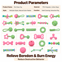 Ensemble de jouets à mâcher pour chien en corde, jouets en coton tressé colorés pour tirer, apporter, l'entraînement et les soins dentaires