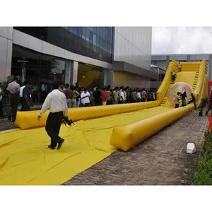 Rampe de boule de zorb gonflable, longue de 20m, avec piste de course pour adultes et enfants, activités amusantes interactifs, nouveauté