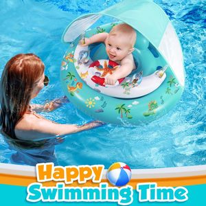 Flotteur de piscine pour bébé sur le thème du dinosaure bleu sarcelle avec auvent solaire amovible UPF50+ et siège de sécurité réglable - Product Image 6