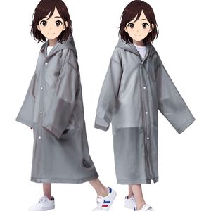 Thicker Lightweight Waterproof Windproof EVA Reusable Fashionable Gray <b>Raincoat</b> for Kids Outdoor Camping - Product Image 1