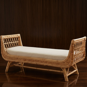 Handmade Traditional Tufted Inflatable Rattan <b>Sofa</b> <b>Bed</b> with Cooling Feature Fabric Upholstery for Apartment and Hospital Use - Product Image 3