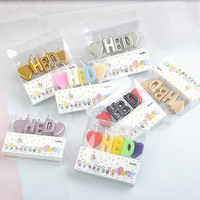 Lot de 5 bougies d'anniversaire en forme de lettres HBD et de cœur, décorations de gâteau pour fête d'anniversaire, fournitures de pâtisserie