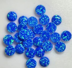 Opal tổng hợp Opal phẳng đáy bán nguyệt hình elip nhân tạo Opal Vòng mặt đá Trần - Product Image 5