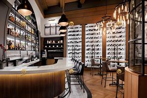 Lüks Restoran İç Mekan Planı Modern Lounge Bar Tezgahı ve Restoran Seti Özelleştirilmiş Deri Yemek Sandalyeli Masif Ahşap Masa - Product Image 3