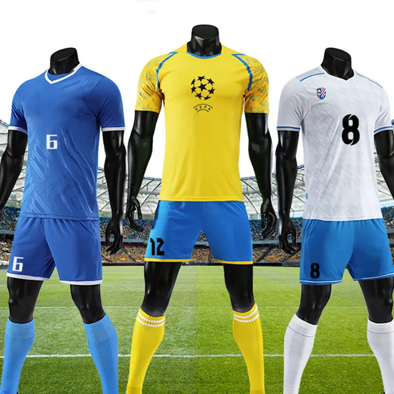 New custom soccer uniforms sets men kids football wear high quality outdoor sports football jerseys customized