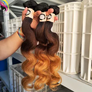 Cheap Price P4/27# Virgin Brazilian Hair Raw 100% Human Hair Bundles Highlight Piano Color Hair Extension