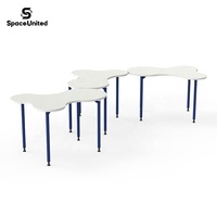 Station de travail de luxe SpaceUnited, table de formation multifonctionnelle en métal à tubes ronds en forme de nuage pour ordinateur portable et bureau
