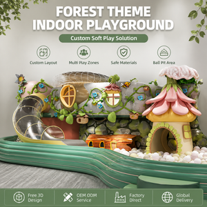 Parco Giochi Commerciale per Bambini al Coperto con Area Gioco a Tema Mercato, Pista per <span class=keywords><strong>Auto</strong></span> e Casetta sull'Albero per Centri di Gioco per Bambini - Product Image 1