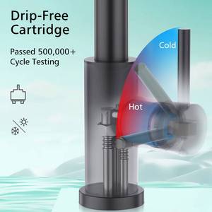 CUPC Black Pull Out Sink Water Mixer Tap Kitchen Faucet - Product Image 5