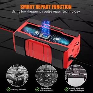 NCFKOS 12V 24V 10A Cargador de batería de coche inteligente Reparación de pulso de pantalla táctil LCD <span class=keywords><strong>Carga</strong></span> de energía rápida Batería de plomo y ácido seco húmedo - Product Image 3
