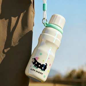 Borraccia Termica da Viaggio in Acciaio Inossidabile 316 da 600ml con Tracolla, Senza BPA, Design Cartone Animato - Product Image 6