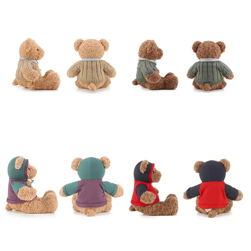 테디 베어 도매 사용자 정의 로고 브랜드 옷 도매 갈색 테디 플러시 곰 장난감 아이 선물
