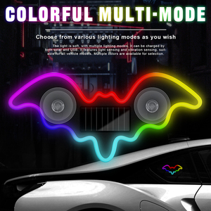 Luces LED Triangulares para Ventana de Coche, Alimentadas por Energía <span class=keywords><strong>Solar</strong></span>, Sin Cables, Luces Ambientales de Neón Inalámbricas para el Pilar C, Decoración <span class=keywords><strong>Interior</strong></span> - Product Image 3