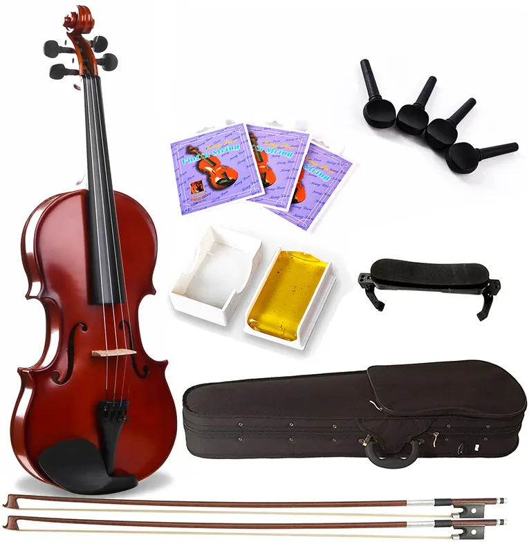 الصين المهنية الكمان كيت مخصص AMZ العلامة التجارية الوترية الموسيقية الآلات مجموعات مصنع جميع حجم ترقية قمة صلب الكمان