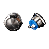 Interruptor de Botón Pulsador Pequeño Impermeable de 16 mm, Interruptor Metálico de Reinicio Automático, Precio de Fábrica