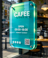 Panneau de bureau en acrylique cristal haute brillance avec logo personnalisé imprimé UV pour affichage de service au comptoir de guichet bancaire