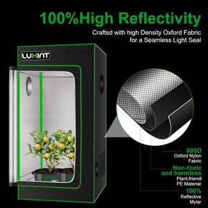 LUXINT Led <strong>Grow</strong> <strong>Light</strong> With 600D Tent 4x4 5x5 ft <strong>Indoor</strong> <strong>Grow</strong> Tent Complete Kit Sets <strong>for</strong> Garden Buildings Greenhouses Hydroponics - Product Image 4