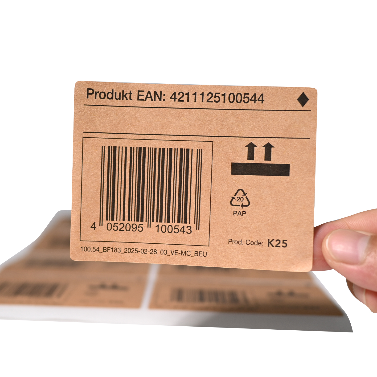 Vintage Kraft Paper Labels Custom logo Stickers Self-adhesive Waterproof Vinyl Outer Packaging Box Warning Label Printing