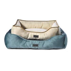 Cama lujosa de terciopelo personalizada para perros, cama moderna plisada de tela baja para perros grande con fondo antideslizante - Product Image 1