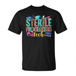 T-shirt Sterile Processing Tech à imprimé léopard pour la semaine Spd Tech et la vie des infirmières - Product Image 2