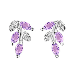 9 Minimalist 2*4mm Marquise Cut Natural <b>Stone</b> Leaf Stud Earrings 925 Sterling Silver Korean Style Trending Jewelry - Product Image 1