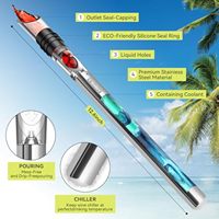 Bâton de refroidisseur de vin portable en acier inoxydable 3 en 1 avec verseur et bouchon pour cadeau d'accessoires de bar à vin blanc rouge
