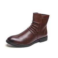 Bottes Chelsea à bout pointu grande taille avec fermeture éclair, bottines décontractées montantes à livraison rapide