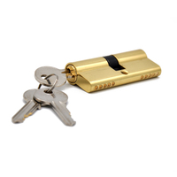 Serrure de porte à cylindre en laiton massif à 5 goupilles haute sécurité FEIHUAN pour porte en bois, entraxe 60 mm, nickelée, 3 clés