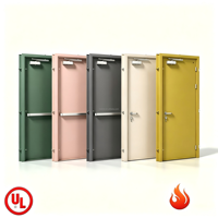 Puerta de Salida de Emergencia para Hospital o Escuela, de Acero Galvanizado con Núcleo Reforzado, Resistente al Fuego por 3 Horas, de Una Sola Hoja, Proyecto Personalizado