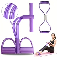Entrenador de resistencia con pedal para abdominales, ejercitador de piernas con 4 tubos y cuerda de tracción, para uso doméstico, fitness y culturismo.