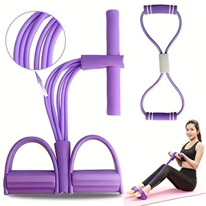 Entrenador de resistencia con pedal para abdominales, ejercitador de <span class=keywords><strong>piernas</strong></span> con 4 tubos y cuerda de tracción, para uso doméstico, fitness y culturismo. - Product Image 1