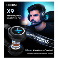 Auriculares Inalámbricos para Juegos MCHOSE X9, 2.4G USB, Sonido Envolvente 7.1, Controlador de 53 mm, Baja Latencia, Micrófono con Cancelación de Ruido, RGB