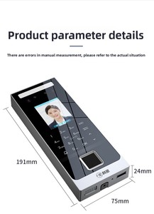 Kimlik kartı 2.4 tcp/ip İngilizce için USB Flash sürücü inç katılım makinesi yüz tanıma Palm ven parmak izi şifre sensörü - Product Image 6
