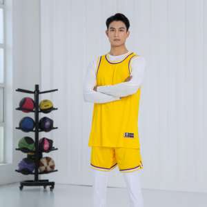 Venta al por mayor de conjuntos de pantalones cortos de baloncesto Unisex transpirable de secado rápido de talla grande 100% poliéster Jersey uniforme ropa - Product Image 2