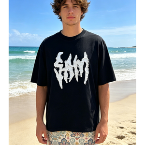 Custom Men's Applique Patch sewing Embroidery Logo Cotton Dtg Printing Print Boxy Fit Oversize <b>tshirt</b> T-shirt T Shirt For Men - Product Image 2