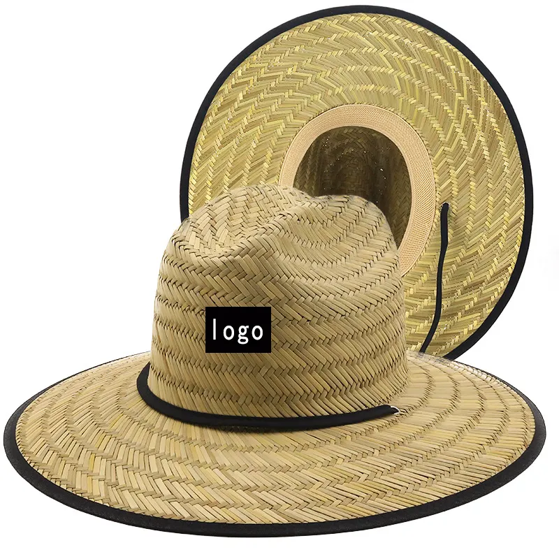 Damen Sun Floppy Sombreros De Paja Strand hut Strohhüte Benutzer definiertes Papier Logo Breite Krempe Übergröße Lady Plain Großhandel Sommer