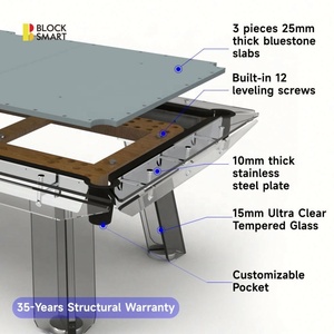 Table de billard moderne en verre de 7, 8 ou 9 pieds, style mode, pour billard américain et snooker - Product Image 4