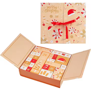<span class=keywords><strong>Calendrier</strong></span> de l'avent de Noël jaune mignon 24 jours emballage cadeau surprise boîte vide garçons filles adolescent adulte cadeau de Noël boîte aveugle - Product Image 4