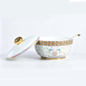 European Ceramic Light Luxury High-end Portable Tableware Set Chinese <b>Gold</b> <b>Painting</b> Housewarming Gift Giving Setting - Product Image 2