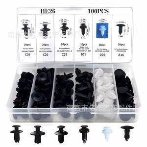 HE26 Car Clips Set 100Pcs Nylon Bumper Push Retainer Kit For Auto Repair <b>Tool</b> <b>Case</b> - Product Image 5