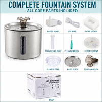 Offre Spéciale : Distributeur d'eau automatique 2,5 L pour animaux de compagnie avec robinet circulant et filtration multiple pour l'hydratation des chats et chiens à domicile (vente au détail)