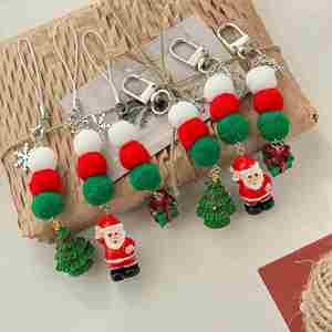 Colgante Móvil de la Serie Navideña: Lindo Abuelo Claus, Decoración para Bolsos, Copo de Nieve, Árbol de Navidad, Llavero Colgante - Product Image 1