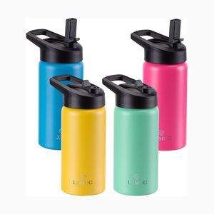 Custom Kids Insulated Water <b>Bottle</b>, Personalized Stainless Steel <b>Flask</b> with Straw Lid, Leakproof for School - Product Image 1
