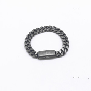 Bracelet chaîne en acier inoxydable Yunnique pour hommes, métal 316L, finition vieillie, design géométrique, bijoux tendance fabriqués à Guangzhou - Product Image 5